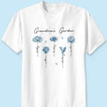 Grandma's Garden Retro Vintage Birthmonth Flowers Personalized Shirt, Grandkids Names Floral Gift for Grandma, Mom