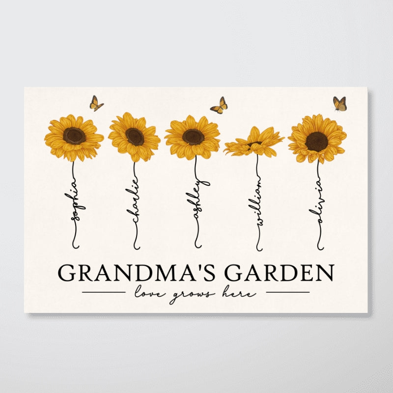 Grandma¡®s Garden Love Grows Here Sunflower Gift For Grandma Nana Mom Personalized Poster