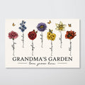 Grandma¡®s Garden Love Grows Here Beautiful Vintage Birth Flowers Gift For Grandma Mom Personalized Poster