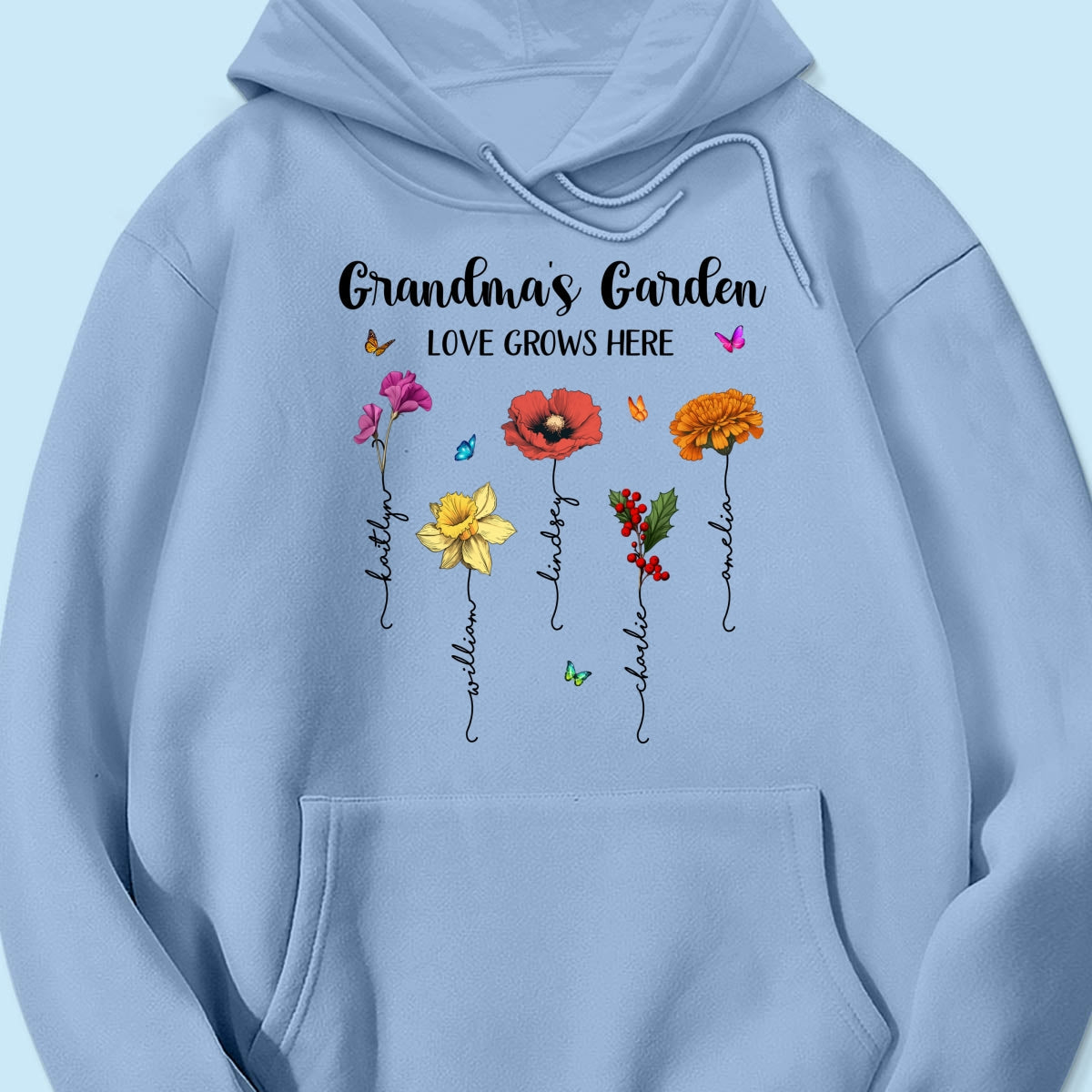 Grandma¡®s Garden Love Grows Here Beautiful Birth Month Flower Mother¡®s Day Gift For Grandma Mom Personalized Shirt
