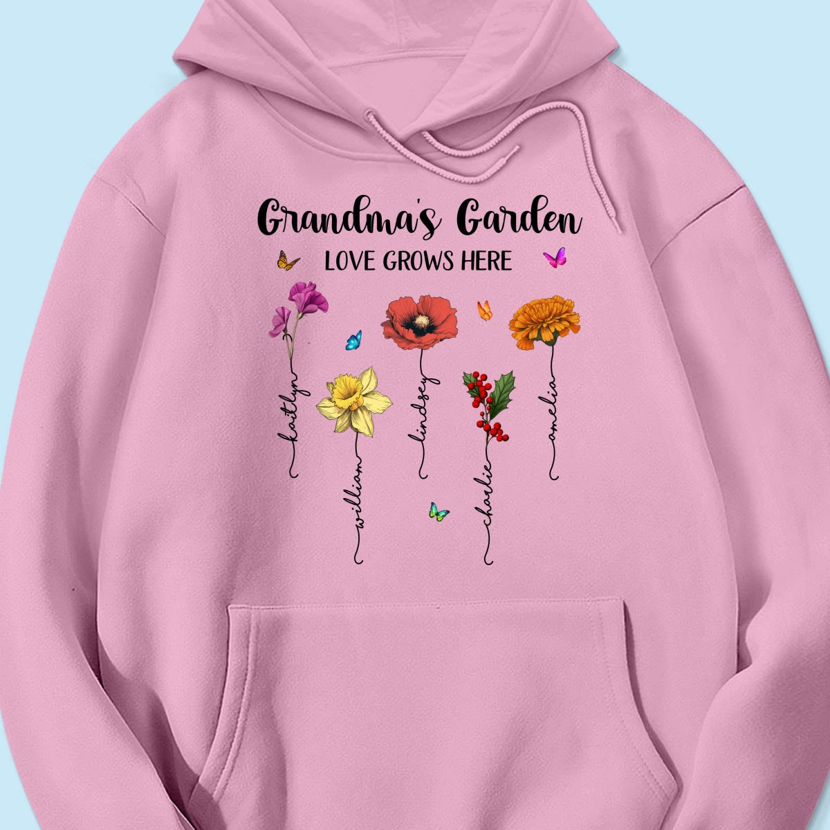 Grandma¡®s Garden Love Grows Here Beautiful Birth Month Flower Mother¡®s Day Gift For Grandma Mom Personalized Shirt